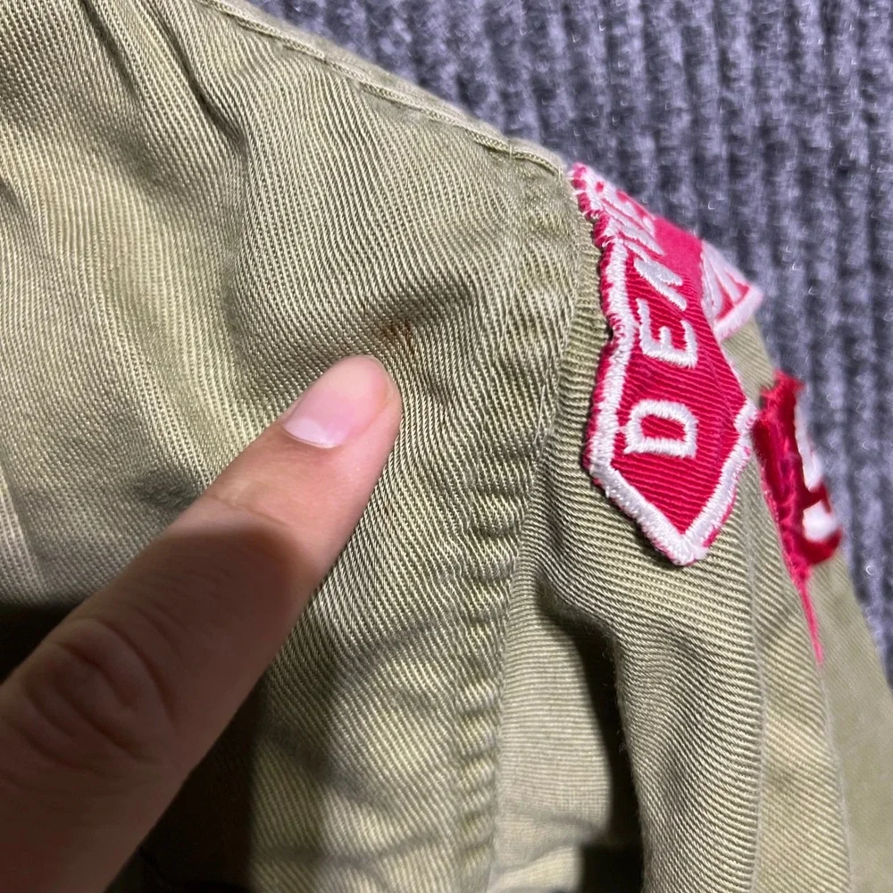 Vintage Boy Scouts of America Shirt Boys M Green Patch Long Sleeve Uniform 60s